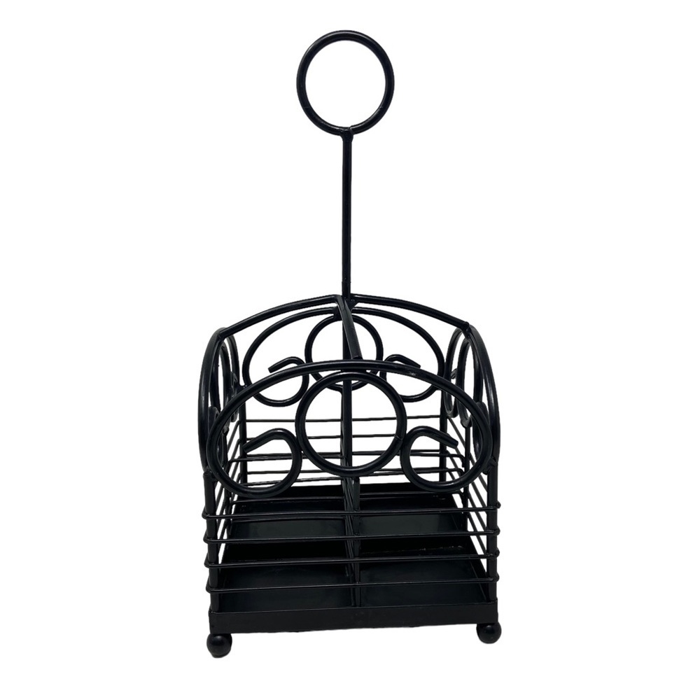 Mesa | Scroll Picnic Caddy Black Metal